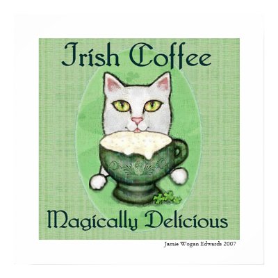 Irish Coffee Cat St. Patrick's Day Art Print