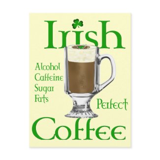 Irish Coffee lovers gifts postcard