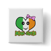 irish cutie smiley heart buttons