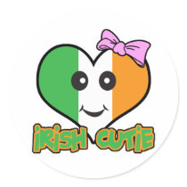 irish cutie smiley heart stickers