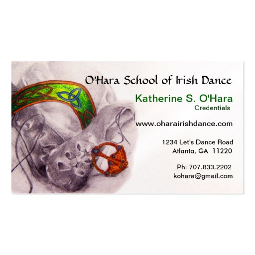 Irish Dance Business Card (front side)