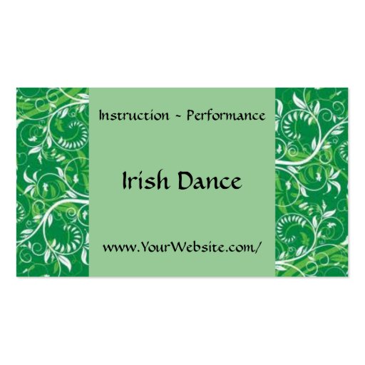 Irish Dance - business card template (front side)