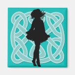 Irish Dance Celtic Light Blue Magnet