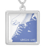 Irish Dance Ghillie Girl Blue Personalized Necklace