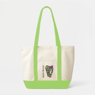 rainbow harp and irish dance impulse tote bag