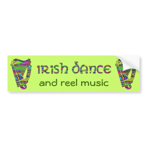 Irish Dance Rainbow Harps Ireland Music Sticker bumper sticker room sticker