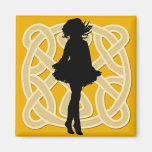Irish Dancer Celtic Orange Magnet