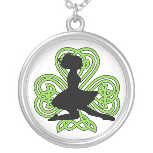 Irish Dancer Leaping Celtic Knot Heart Shamrock Custom Jewelry