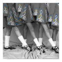 Irish Dancers Black and White Color Embroidery posters