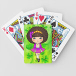 Irish dancing girl in violet dress bicycle card deck