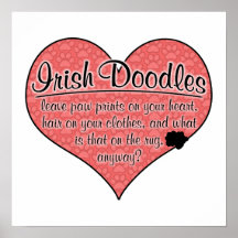 Irish Doodle Paw Prints Dog Humor