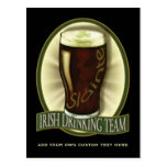 Irish Drinking Team Personalized Post Cards