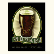 Irish Drinking Team Personalized Post Cards