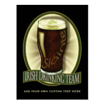 Irish Drinking Team Personalized Post Cards