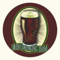 Irish Drinking Team Round Sticker