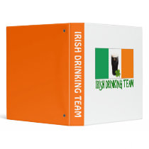 Irish Drinking Team St Patricks or St Paddys Flag. Vinyl Binder