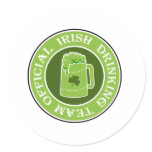 Irish Drinking Team Round Stickers