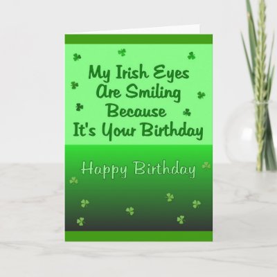 Irish Eyes Birthday Greeting Cards by TheStampStore