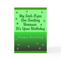 Irish Eyes Birthday cards