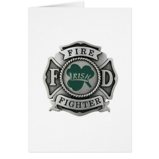 Irish Firefighter Badge Card Zazzle