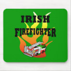 Irish Firemen mousepads and gift ideas with firefighter themes