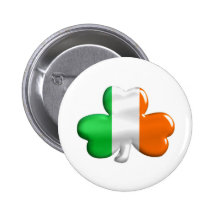 Irish Flag Clover Button