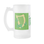 Irish Flag Harp & Shamrock Mug