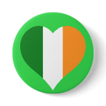Irish Flag Heart buttons
