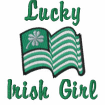 irish flag lucky clover Lucky Irish Girl embroidered shirts