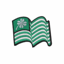 irish flag lucky clover small embroidered shirts