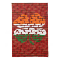 Irish Flag Shamrock Brick Wall design  American Mo kitchen towels