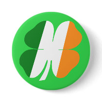 Irish Flag Shamrock buttons