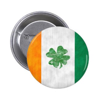 Irish Flag Shamrock Button