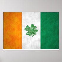 Irish Flag Shamrock Poster