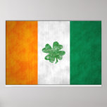 Irish Flag Shamrock Poster