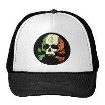 Irish flag skull mesh hat