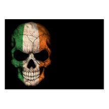 Irish Flag Skull on Black Business Card