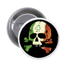 Irish flag skull pins