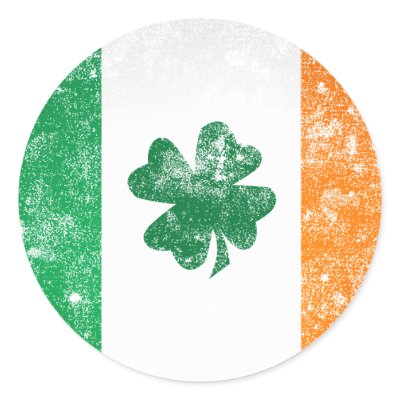 Irish Flag Round Stickers by Surrealism