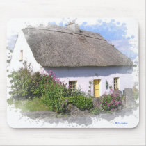 Irish Flowery Cottage Artistic Mousepad