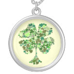 irish, four, leaf, clover, sterling, silver,