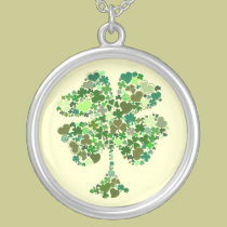 Irish Four Leaf Clover Sterling Silver Necklace
