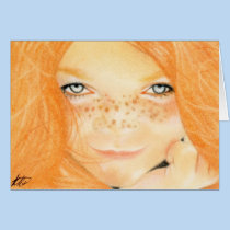 Irish Freckles girl Card cards