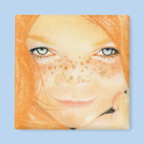 Irish freckles girl Magnet magnets