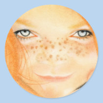 Irish Freckles girl Sticker stickers