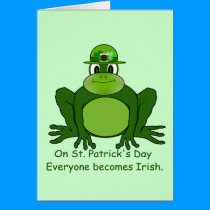 Irish Frog for St. Patty's Day - Card