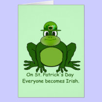 Irish Frog for St. Patty's Day - Card