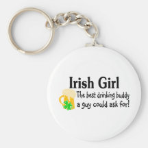 Irish Girl Drinking Buddy Keychains