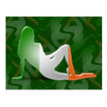 Irish Girl Silhouette Flag Postcards