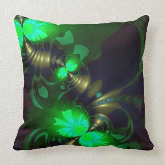 Irish Goblin – Emerald and Gold Ribbons Throw Pillows